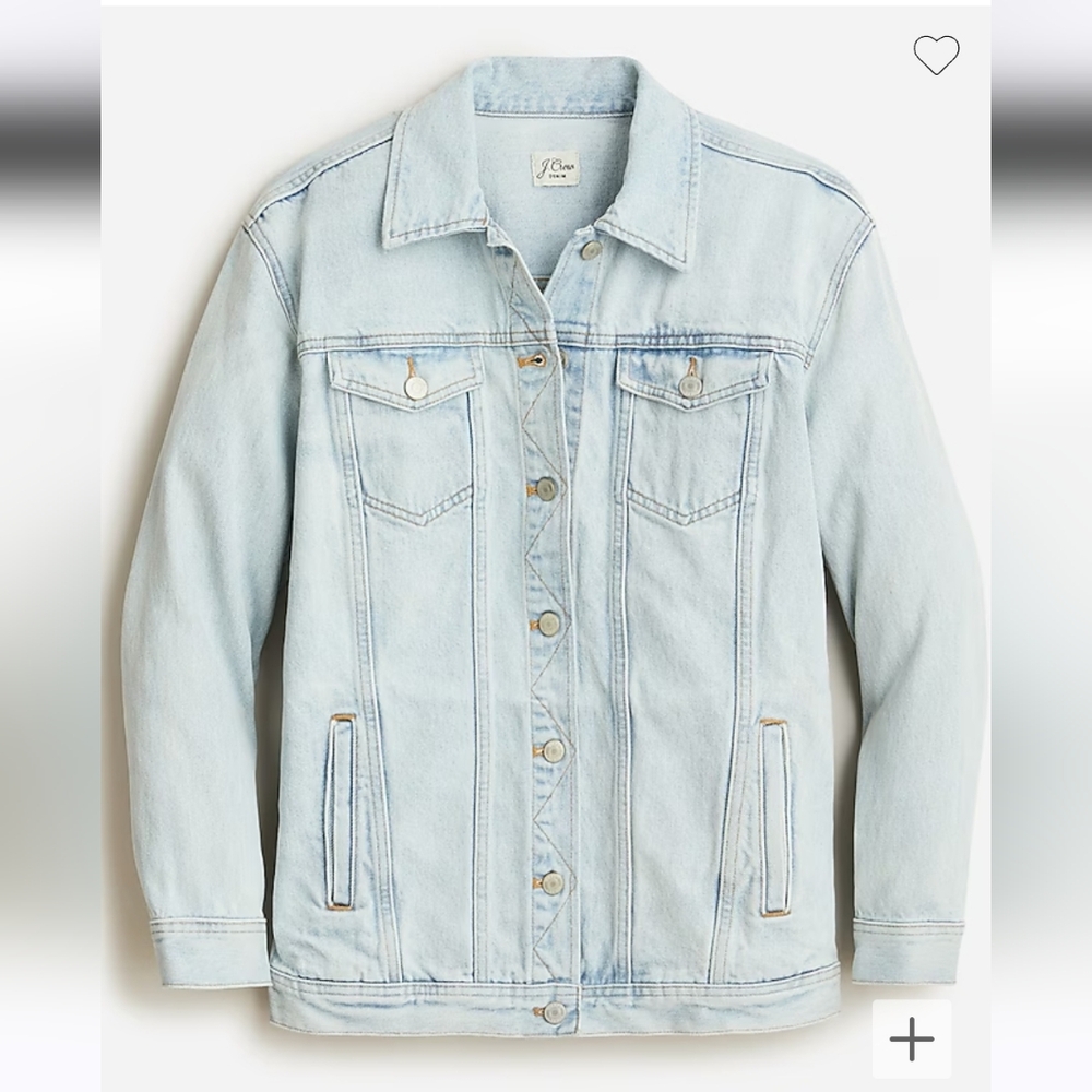 J. Crew Relaxed Oversized Denim Jacket Waterside Wash